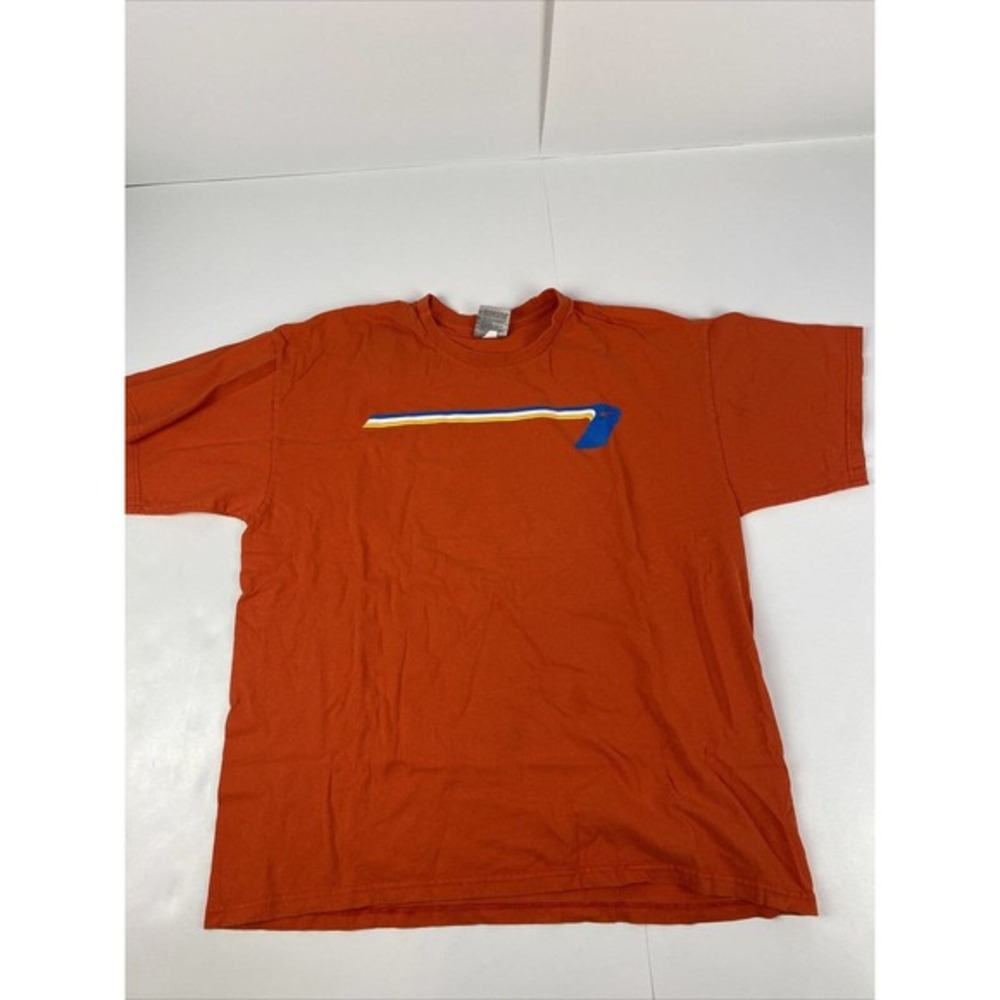Vintage Nike Air Mini Swoosh Shirt Large L‎ Grey Tag Orange Short Sleeve
